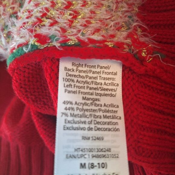 Holiday Time Embellished Cardigan Sweater Tunic Gnomes Snowflakes Argyle size M - Picture 16 of 16